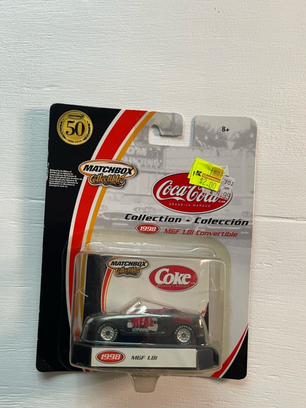 Matchbox Collectibles Coca-Cola 1998 MGF 1.8i Convertible Toy Car - Black